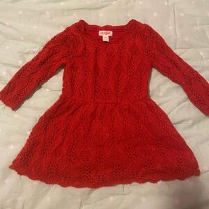Long sleeve red sparkly dress